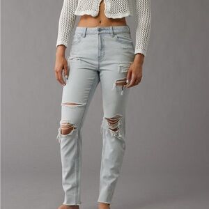Bohme Light Blue Distressed Women Jeans